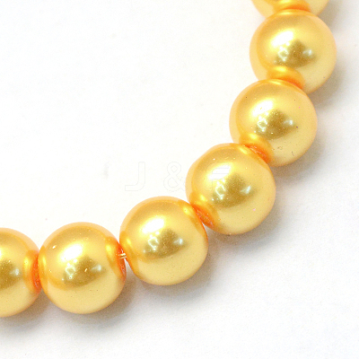 Baking Paint Pearlized Glass Pearl Round Bead Strands HY-Q330-8mm-56-1