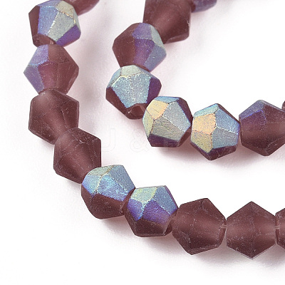 Imitate Austrian Crystal Bicone Frosted Glass Beads Strands GLAA-F029-TM3mm-A05-1