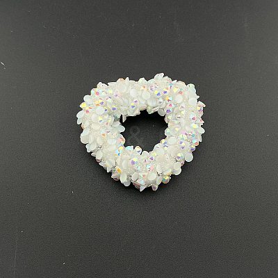 Bling Bling Resin Rhinestone Hollow Heart Beads RESI-WH0080-01A-1