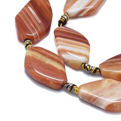 Natural Banded Agate/Striped Agate Beads Strands G-I245-57C-1