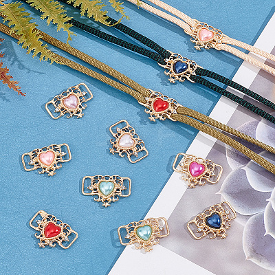 14Pcs 7 Colors Alloy Rhinestone Shoelace Charms FIND-GO0001-51-1