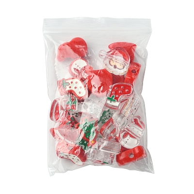 24Pcs 12 Styles Christmas Decorations Theme Opaque Acrylic Bead with Enamel FIND-FS0002-66-1