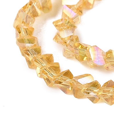 Electroplate Transparent Glass Beads Strands EGLA-Q139-01A-A03-1