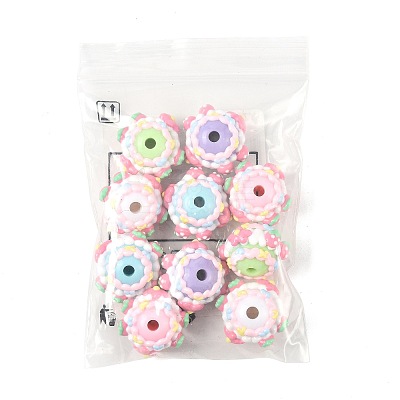 10Pcs 5 Colors Opaque Acrylic Beads MACR-FS0002-35-1