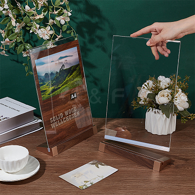 Rectangle Acrylic Table Card Stands Display Holder ODIS-WH0081-19-1