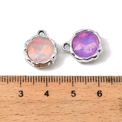 UV Plating Alloy Glass Pendants FIND-K032-44P-1