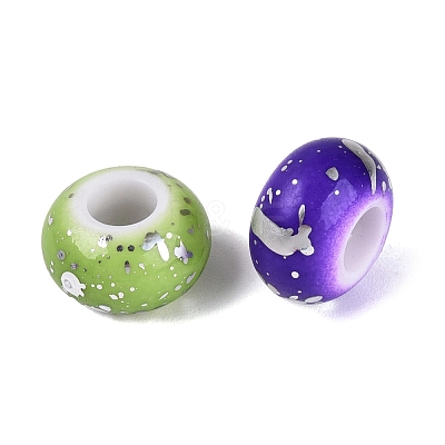 Baking Paint Opaque Acrylic European Beads OACR-Q200-33A-1