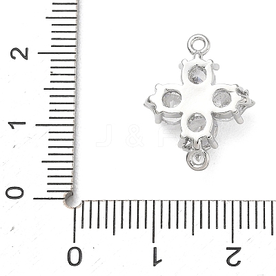 Brass Pave Clear Cubic Zirconia Connector Charms CU-G605-01P-1