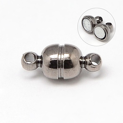 Round Brass Magnetic Clasps with Loops KK-D331-M-1