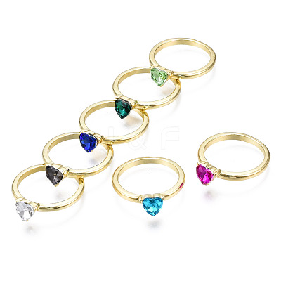Rack Plating Alloy Cubic Zirconia Finger Rings RJEW-T011-35LG-RS-1