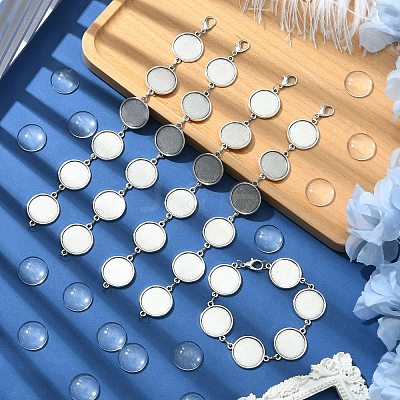 DIY Blank Dome Alloy Link Chain Bracelet Making Kit BJEW-DC00001-1