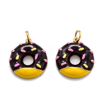 Brass Enamel Pendants KK-O140-06A-G-1