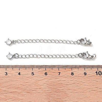 Brass with Cubic Zirconia Chain Extender LS-KK-B102-43P-1