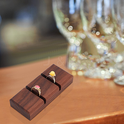 2-Slot Walnut Wood Ring Displays RDIS-WH0001-32A-1