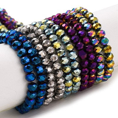 Electroplate Transparent Glass Beads Strands EGLA-A034-T4mm-UA-1
