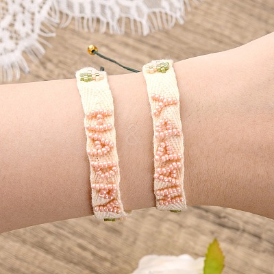 Adjustable Nylon Cord Braided Bead Bracelets BJEW-C011-14B-1