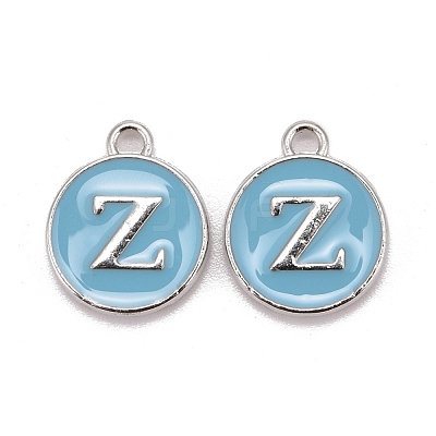 Platinum Plated Alloy Enamel Charms X-ENAM-S118-04Z-P-1