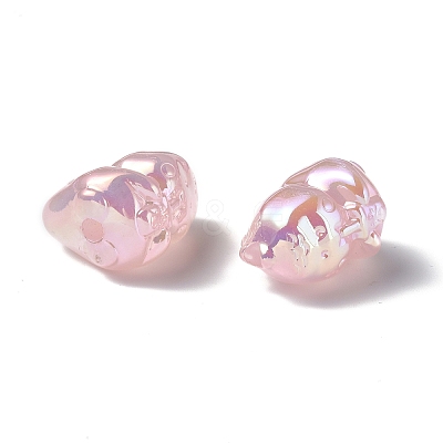 UV Plating Rainbow Iridescent Acrylic Beads PACR-M003-15-1