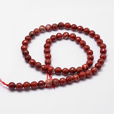 Natural Red Jasper Beads Strands G-D840-50-8mm-1