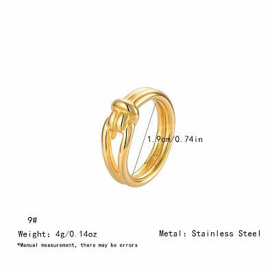Irregular 304 Stainless Steel Finger Rings for Women SA8524-12-1