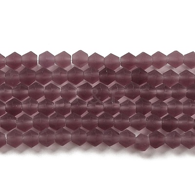 Imitate Austrian Crystal Frosted Glass Beads Strands GLAA-F029-TM4mm-B04-1