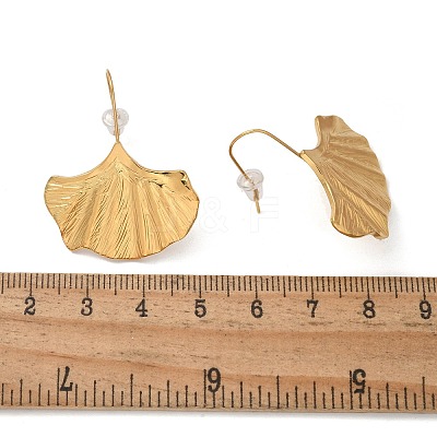 Ion Plating(IP) 304 Stainless Steel Ginkgo Leaf Dangle Earrings for Women EJEW-K243-03G-1