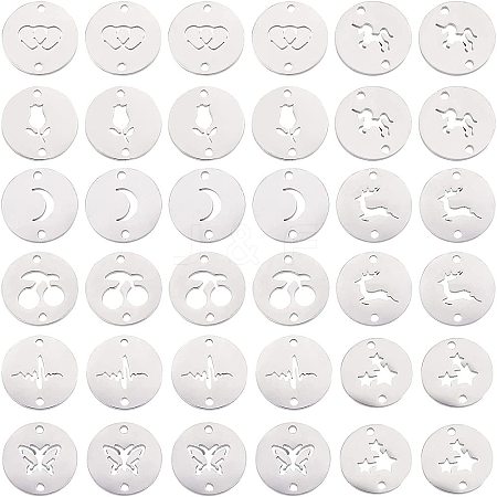36Pcs 9 Style 304 Stainless Steel Links Connectors STAS-UN0027-50-1