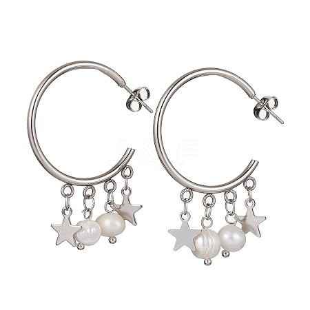 304 Stainless Steel Half Hoop Earrings EJEW-JE05590-01-1