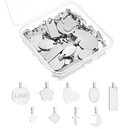 304 Stainless Steel Pendants PALLOY-AB00256-1