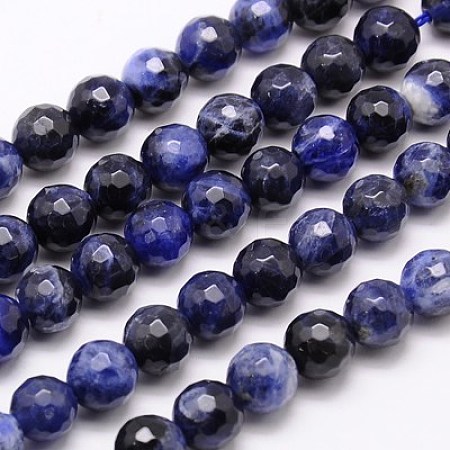 Natural Sodalite Beads Strands G-G542-8mm-28-1