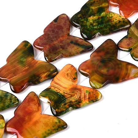 Natural Fire Crackle Agate Beads Strands G-Q606-65-1