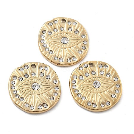 304 Stainless Steel Rhinestone Pendants STAS-Z121-52G-1