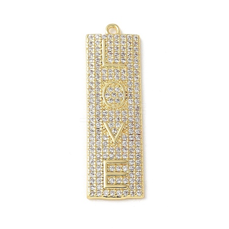 Brass Micro Pave Cubic Zirconia Pendants KK-P290-54G-1