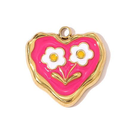 304 Stainless Steel Enamel Charms STAS-OY008-14G-1