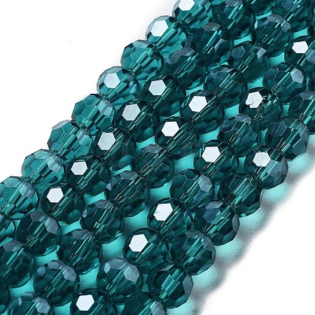 Electroplate Transparent Glass Beads Strands EGLA-A035-T8mm-A12-1