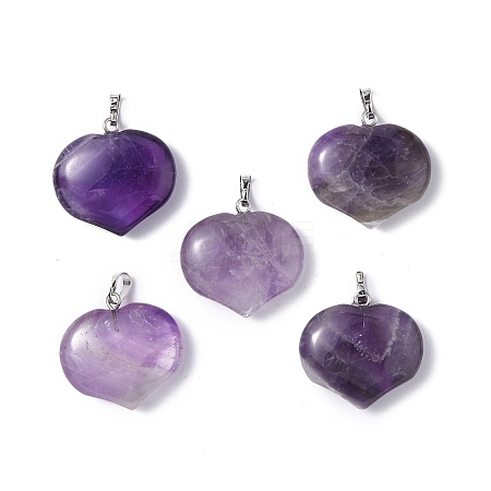 Natural Amethyst Pendants G-G956-D06-1