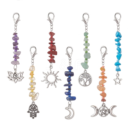 Gemstone Keychains HJEW-JM00984-1