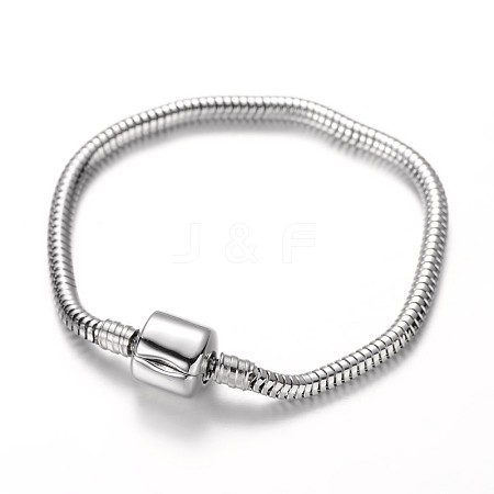 304 Stainless Steel European Style Round Snake Chains Bracelet Making STAS-I047-01C-1