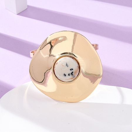 Alloy & Iron Cuff Bangles for Women BJEW-F501-02KCG-1