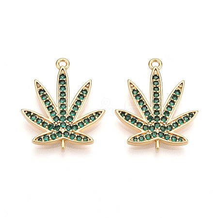 Brass Micro Pave Cubic Zirconia Pendants KK-N262-109C-G-1
