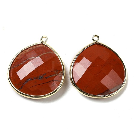 Natural Red Jasper Pendants G-B009-07G-T-1