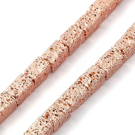 Electroplated Natural Lava Rock Beads Strands G-I360-K02-03-1