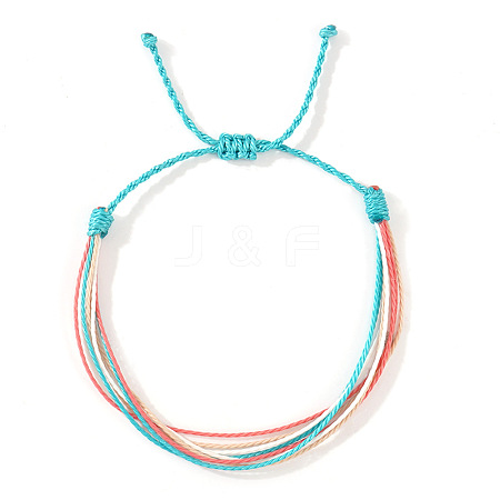 Adjustable Synthetic Fiber & Plush Cord Braided Bracelets AK4281-9-1
