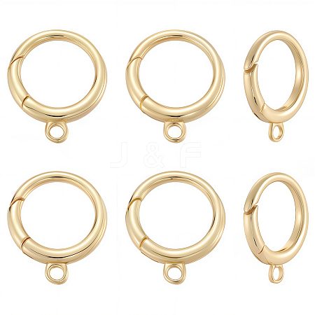 6Pcs Brass Spring Gate Rings KK-BBC0020-04-1