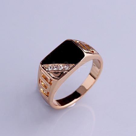 Alloy Micro Pave Cubic Zirconia Finger Rings for Men FS-WGE231C-14-1