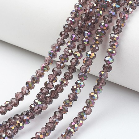 Electroplate Transparent Glass Beads Strands EGLA-A034-T8mm-R03-1