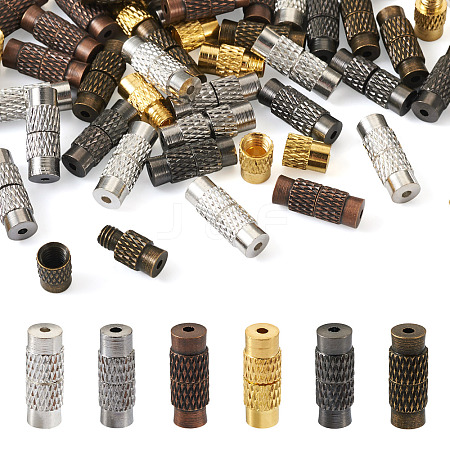 120Sets 6 Styles Column Brass Screw Clasps KK-KS0001-22-1
