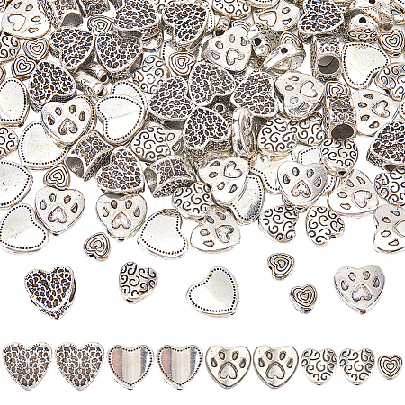 150pcs 5 Styles Tibetan Style Alloy Beads FIND-SC0011-21-1