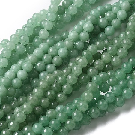 Natural Green Aventurine Round Beads Strands X-G-S150-8mm-2-1