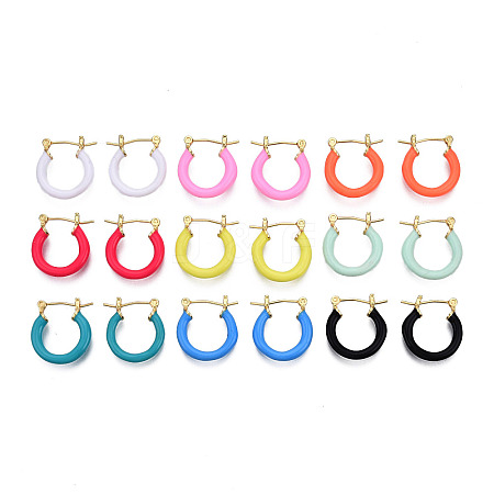 Enamel Hoop Earrings EJEW-N011-120-1